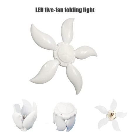 New Super Bright Foldable LED Five-fan Garage Light 75-90W Cold Light
