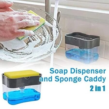 Soap Pump Dispenser and Sponge Holder 2 in 1