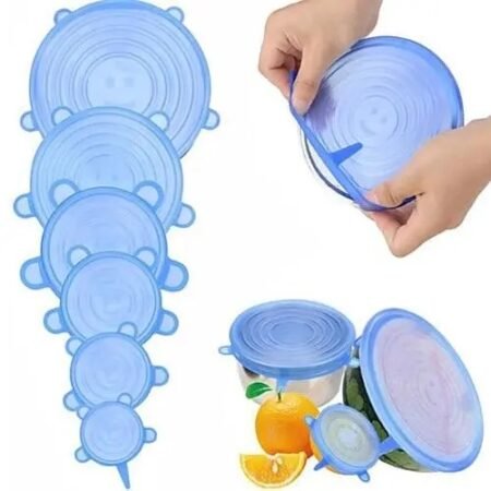 Silicone Stretch Lids, 6-Pack Various Size Bowl Covers