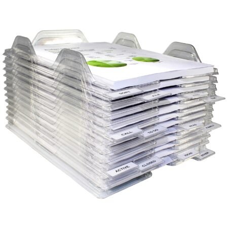 File Folder Letter Paper Storage Transparent Tray - 8 pack