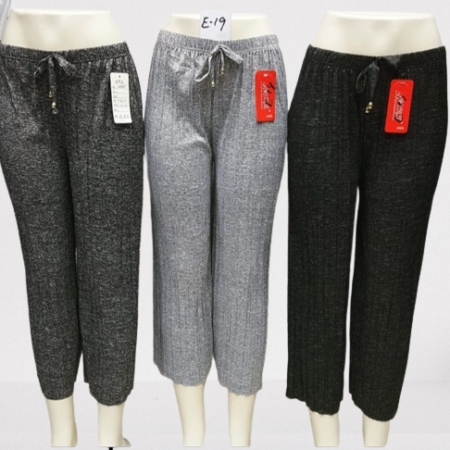RIB KNIT KNOT WIDE LEG PANTS (1 PC)