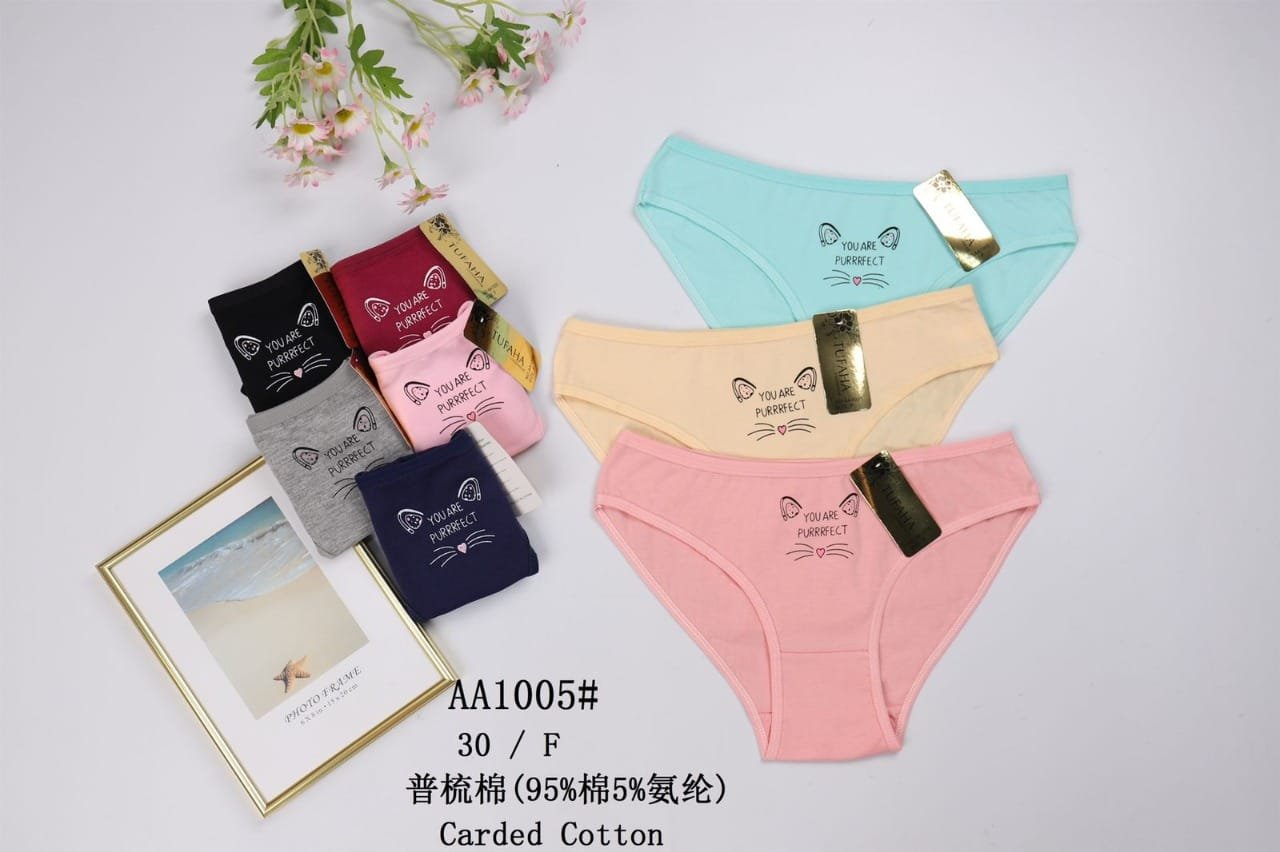 Female Panties- 3Pcs (Assorted Colors)- HW005