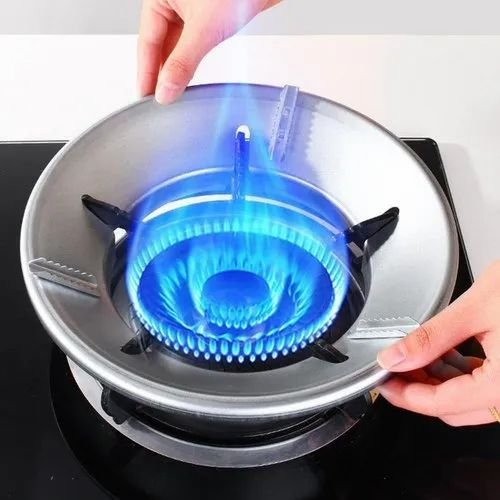 Stainless Steel Silver Round Gas Windshield Fire Proof Cover